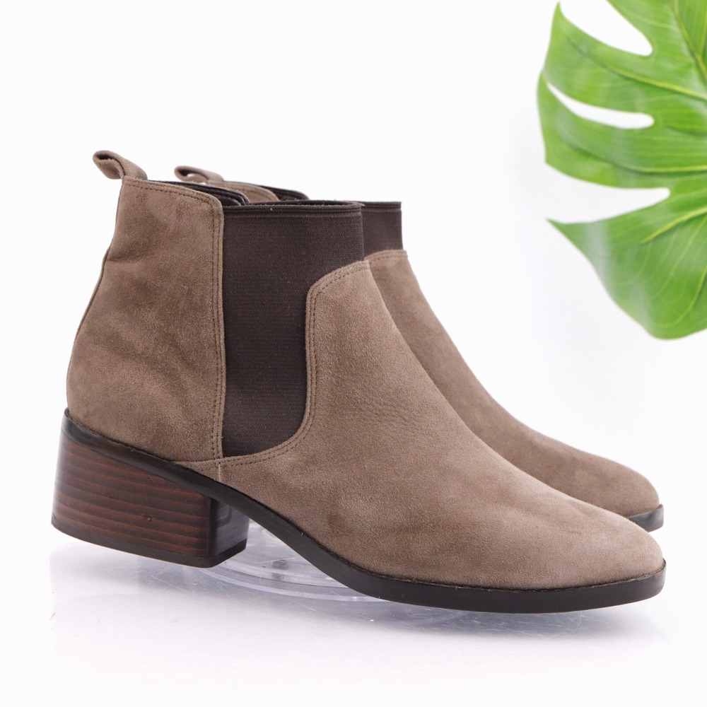 Cole Haan Womens Osteen Chelsea Boot Size 11 Brown Suede Bootie Mid Heel Comfort